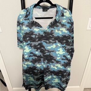 Sunday Swagger Blue Camouflage Polo Shirt